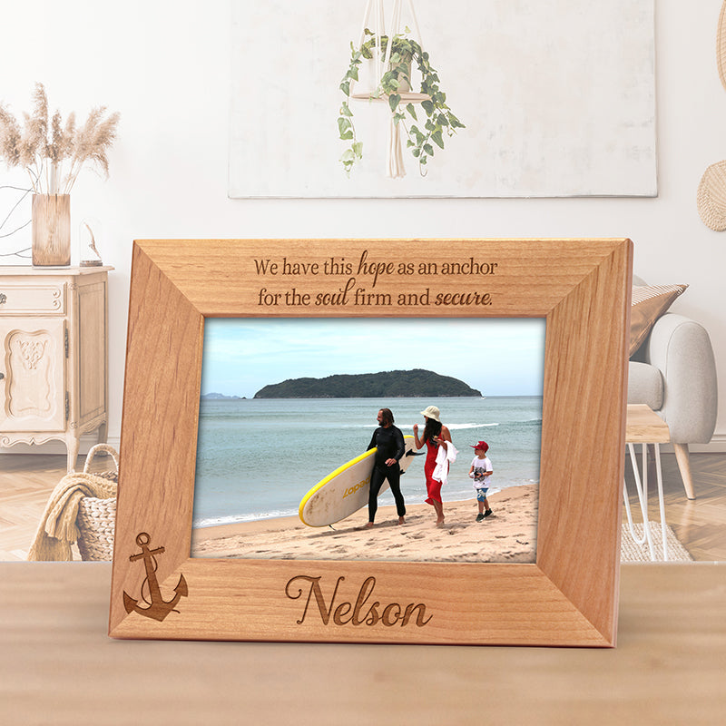 anchor bible verse hebrews  wooden frame
