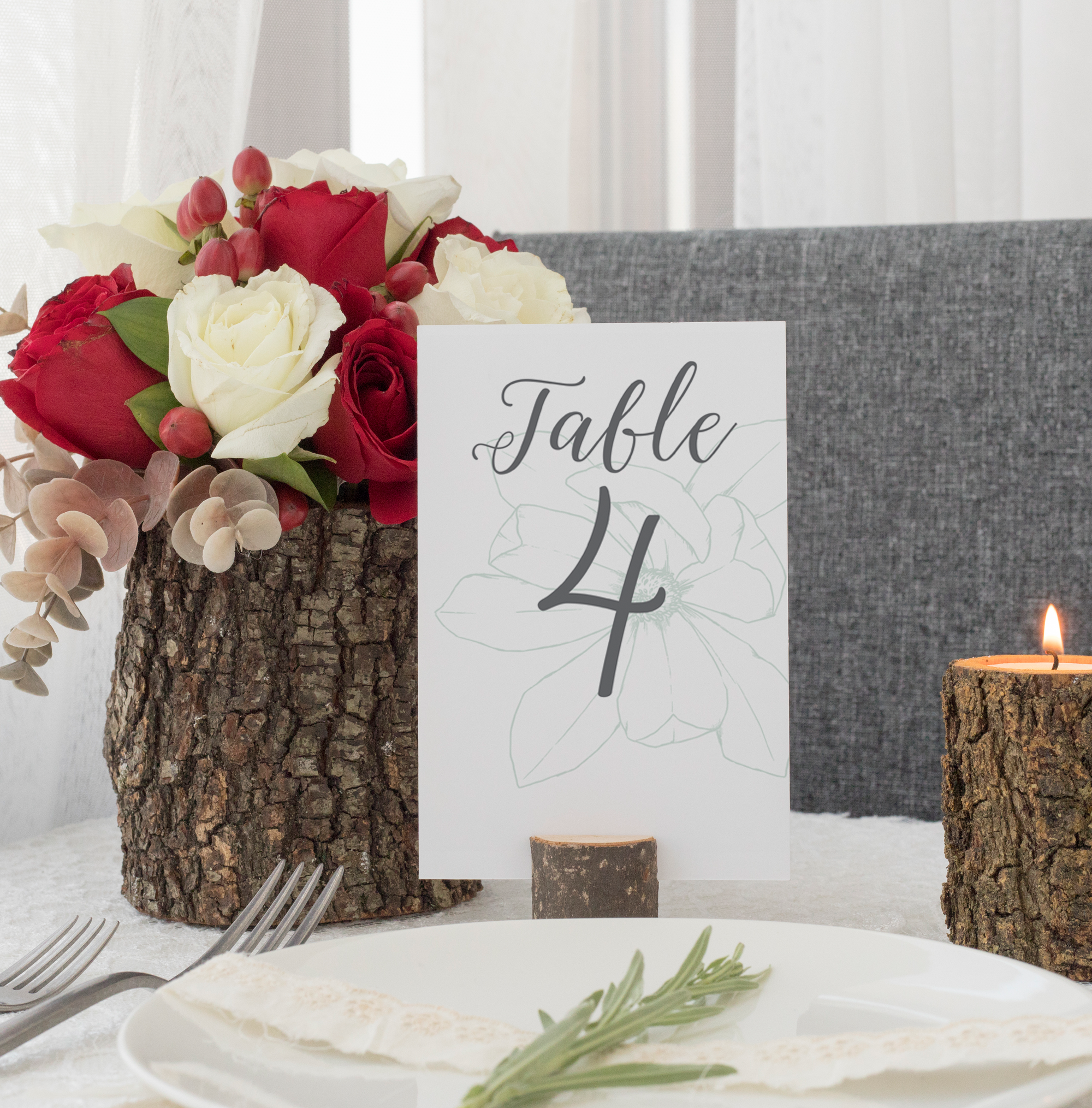 Table Number Signs - Magnolia Bloom