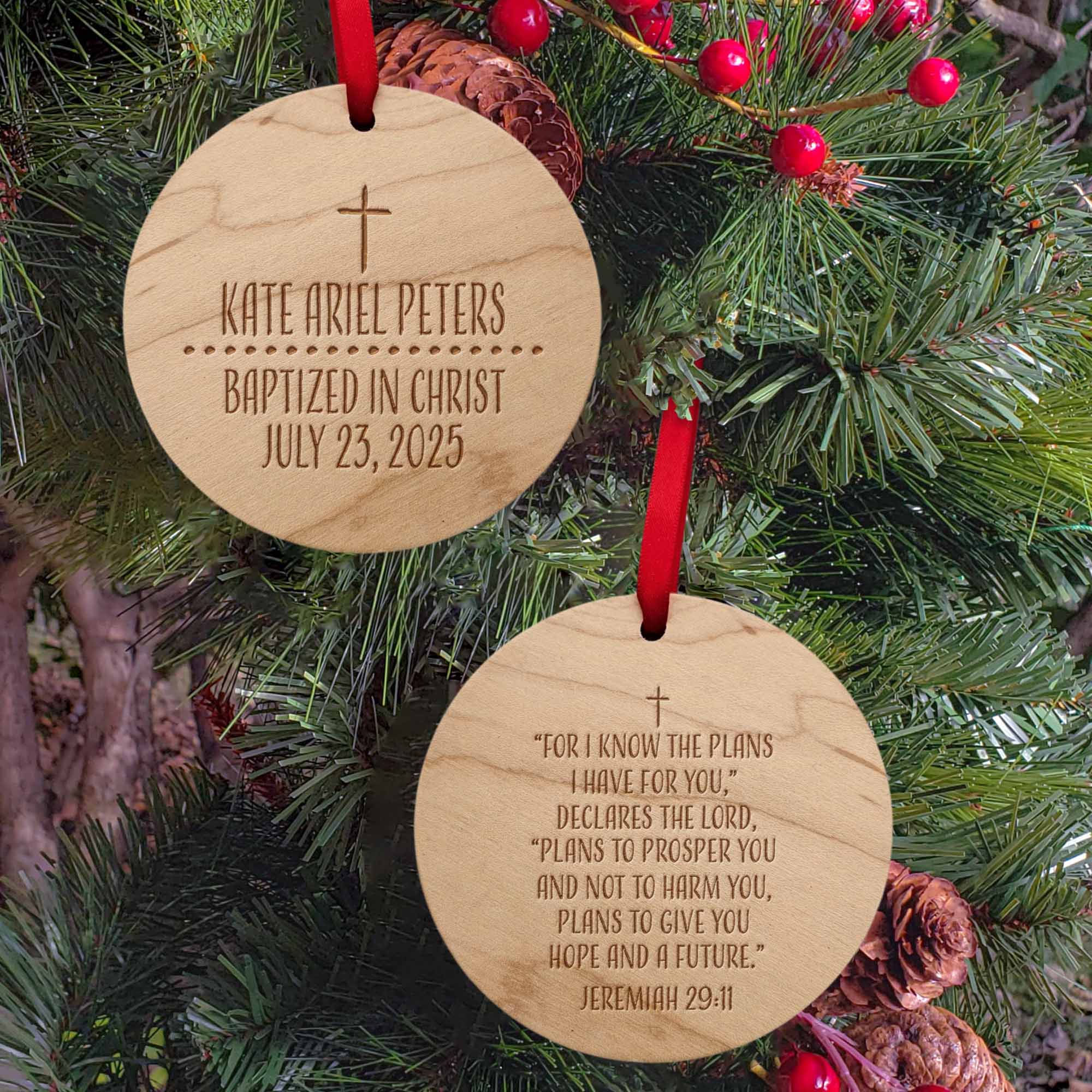 baptism Christmas tree ornaments