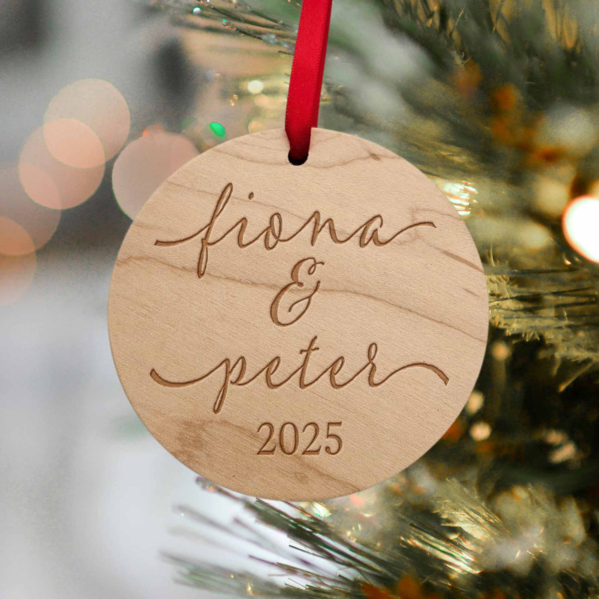 Personalized Christmas ornament for couples