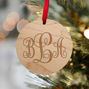 Initial holiday ornaments