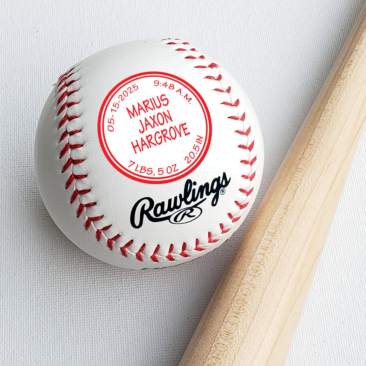 Birth announcement stats baseball
