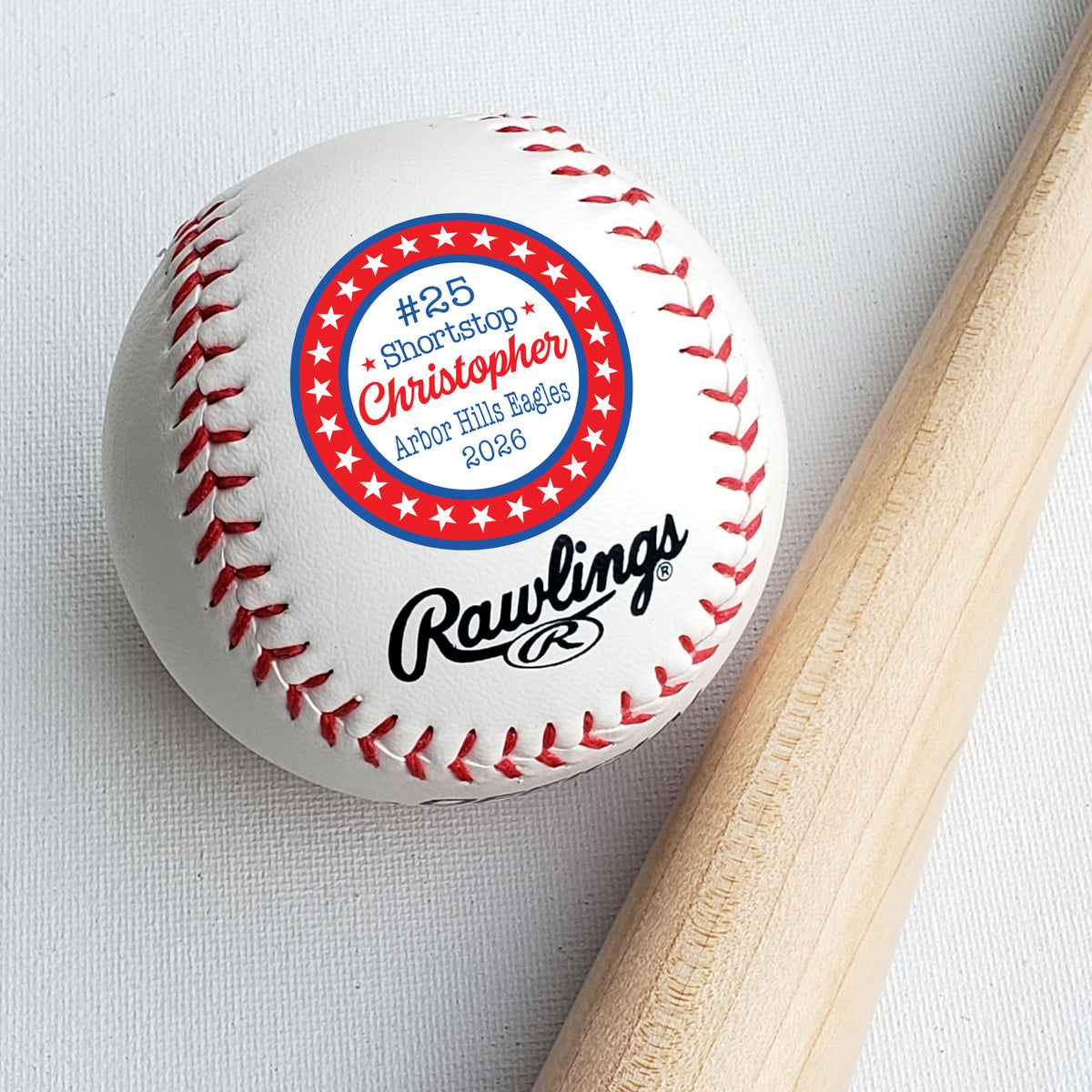 personalized baseball with name, position and year - a thoughtful end of season gift for baseball player.