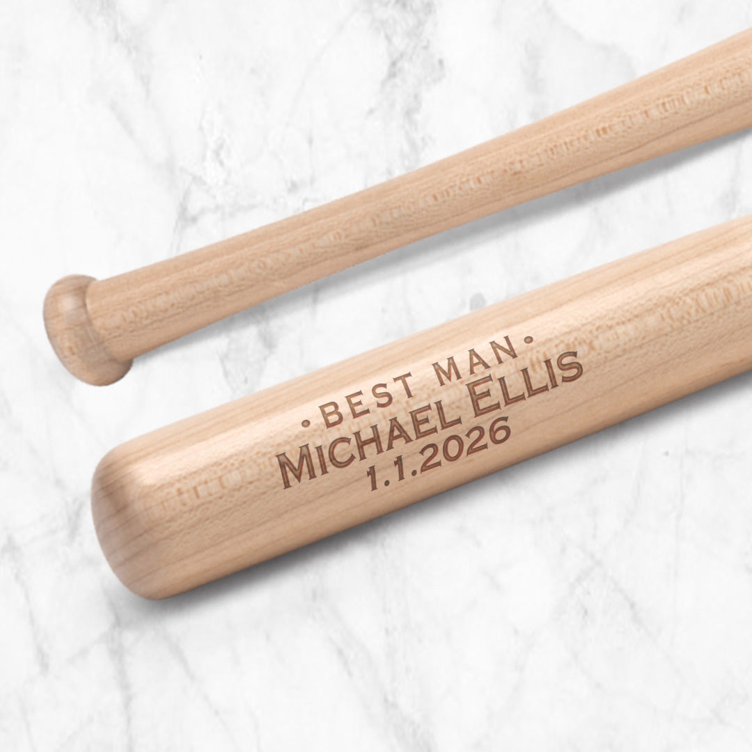 miniature wood baseball bats best man gifts
