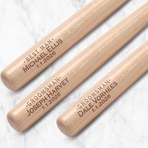 Small wooden bat groom crew gifts 