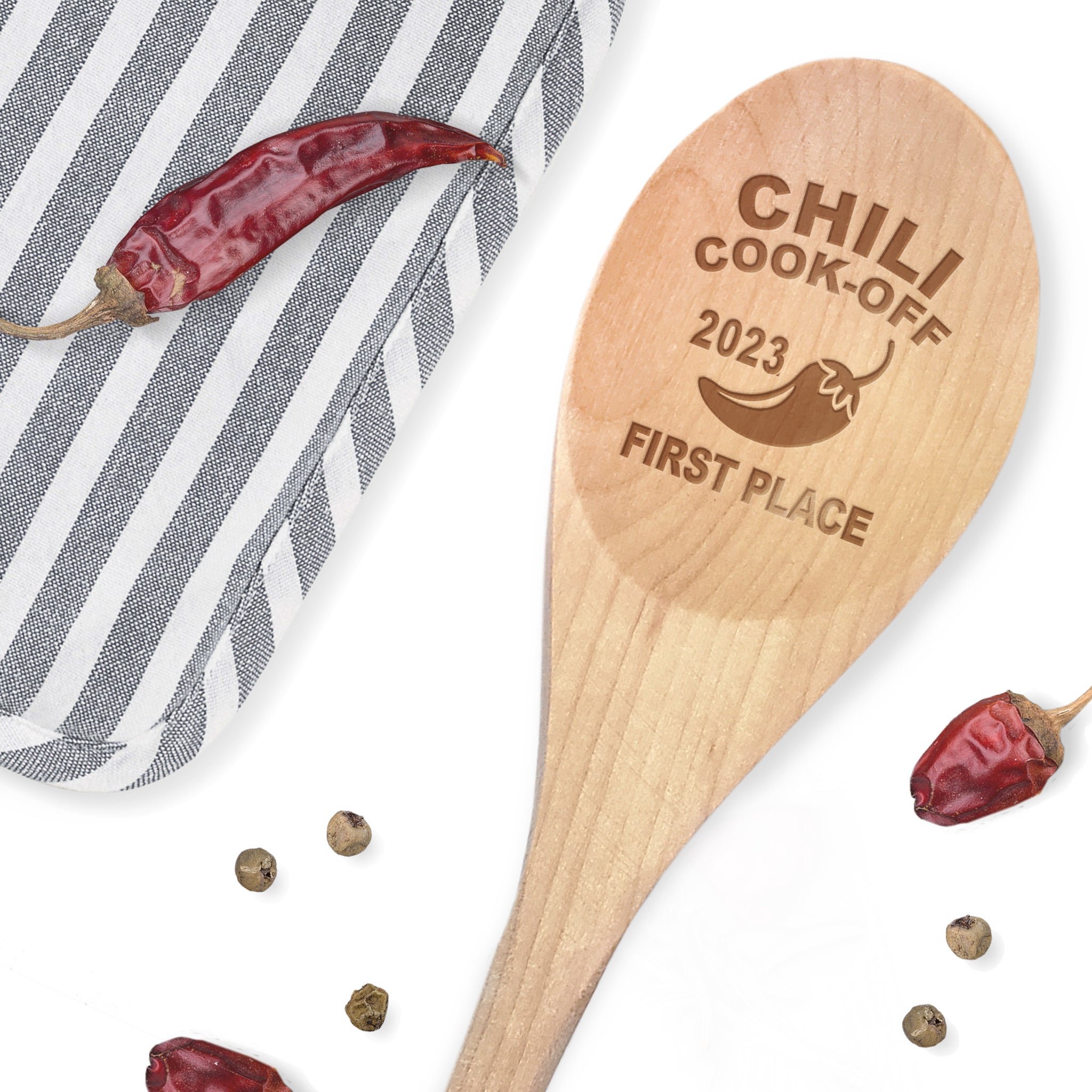 Chili Cook-Off Prize, Chili Contest, Set of 3 Personalized spoons