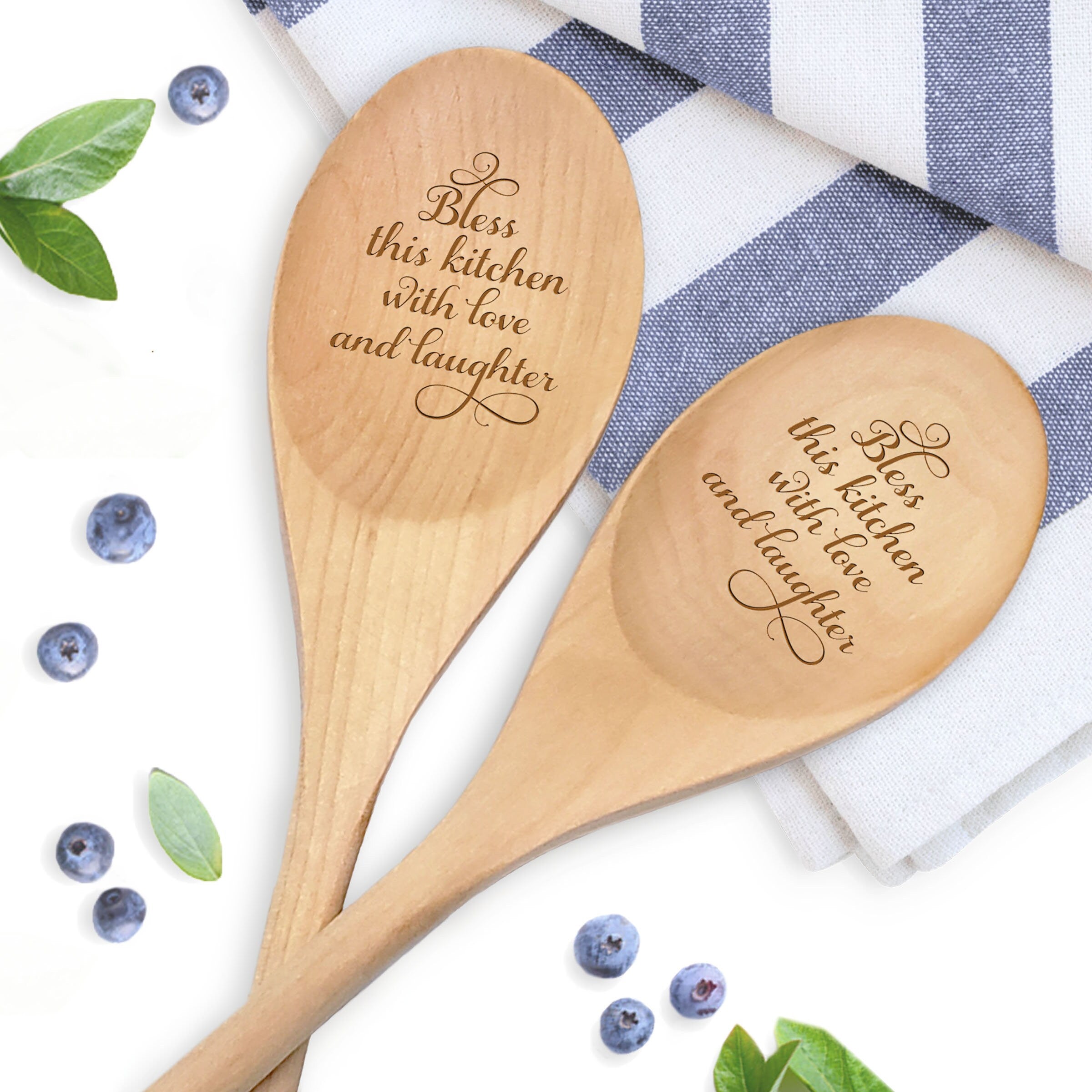 engraved wooden spoon