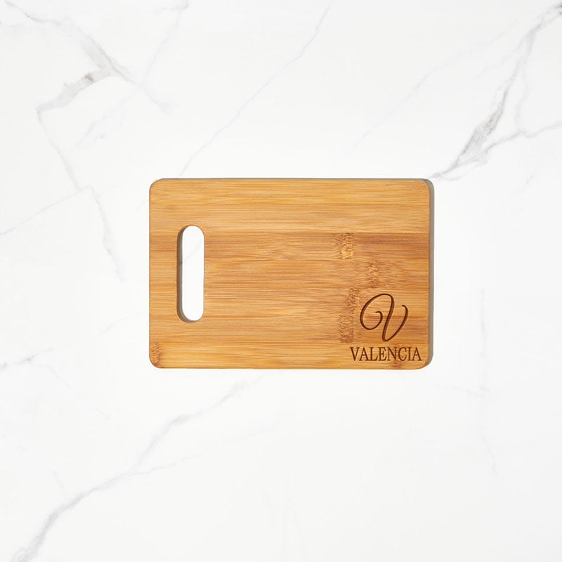 Script Initial Personalized Bamboo Cutting Board - 10x14