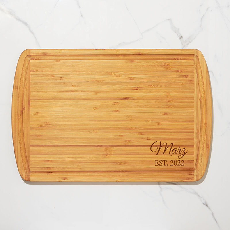 Cutting Board - Bamboo Board with Handle - Bar Size - Personalized