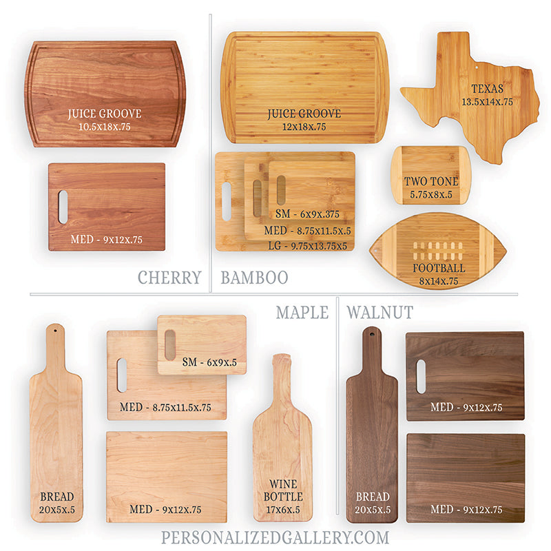 Last Name and Date Wooden Cutting Board Personalized