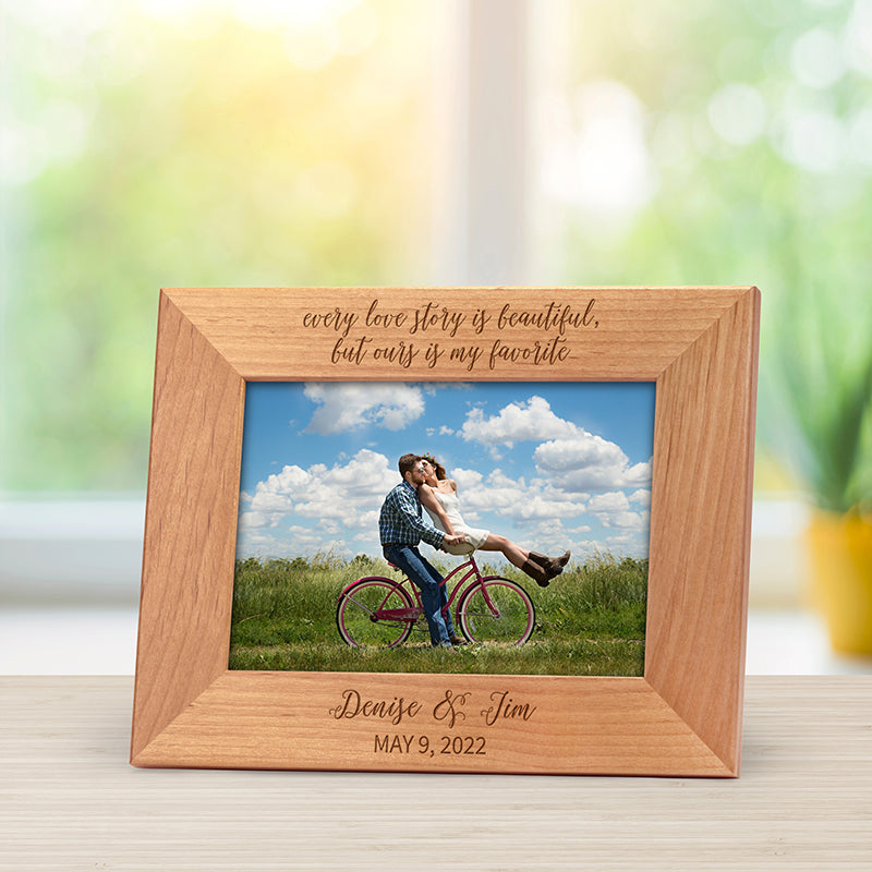 Mr and Mrs Glass Vertical 4 X 6 Photo frame