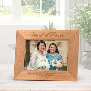 Personalized Picture Frame 4 X 6 for Family, Custom Engraved Wooden Photo  Frame, Wedding Officiant Gift, Bridal Shower Gift Maid of Honor 