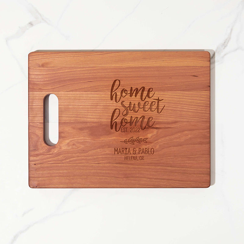 Two Tone Bamboo Cutting Board Personalized Real Estate Closing