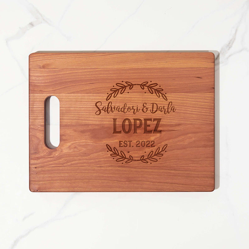 Leaves Etched Wood Cutting Board