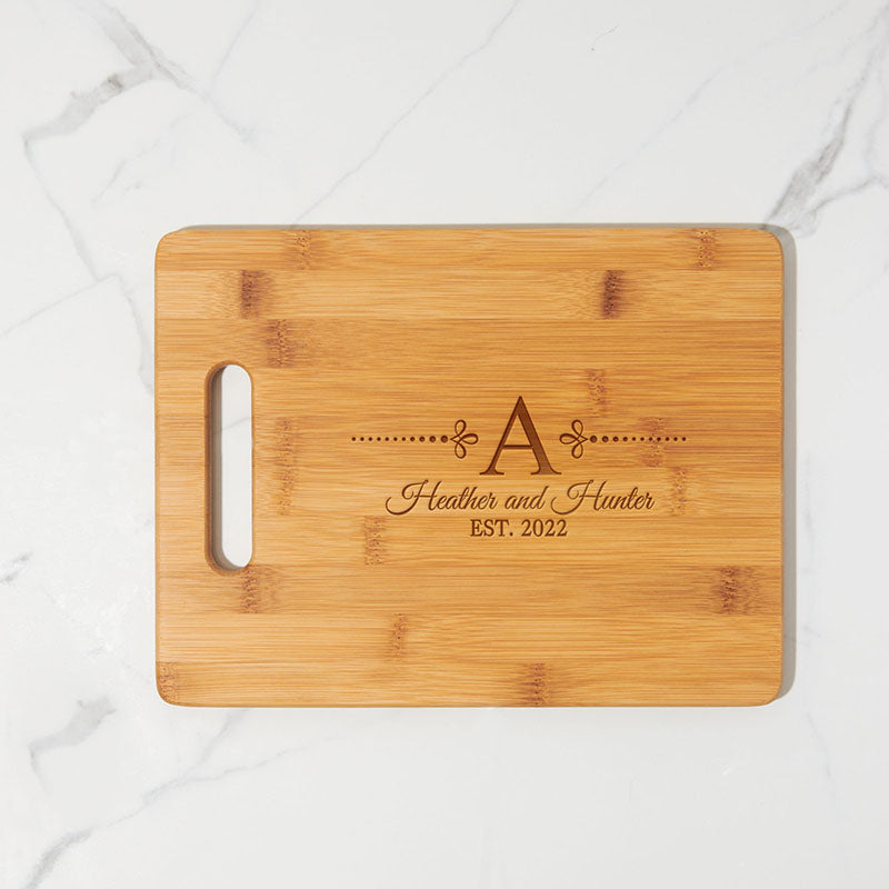 Engraved Two Tone Bamboo Cheese Cutter Board, Cutting Board