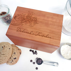 Farmhouse Recipe Box - Floral Design