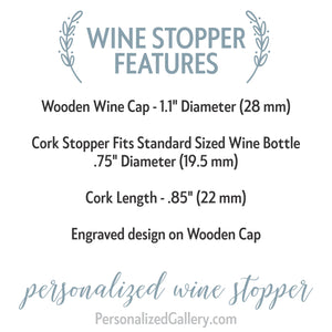 Monogram Dash Wine Stopper - Wooden Top Bottle Stopper