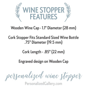 Monogram Dots Wine Stopper - Wooden Top Bottle Stopper