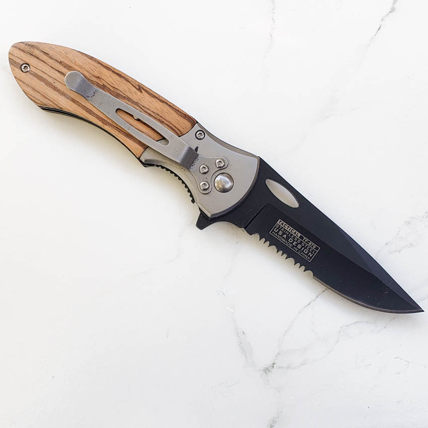Groomsman Personalized Wooden Handle Folding Knife