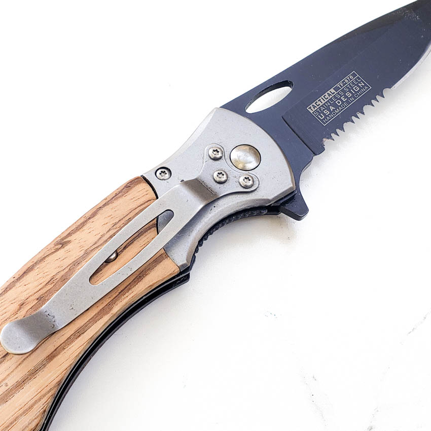 Groomsman Personalized Wooden Handle Folding Knife