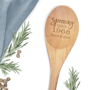 5th Anniversary Gift - Spooning Since Personalized Wooden Spoon