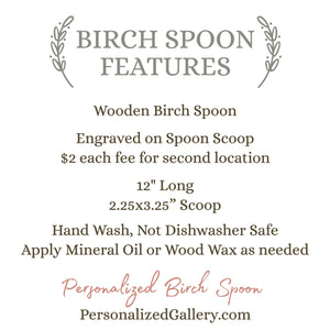 Monogram Wooden Spoon - Swirl Monogrammed Design