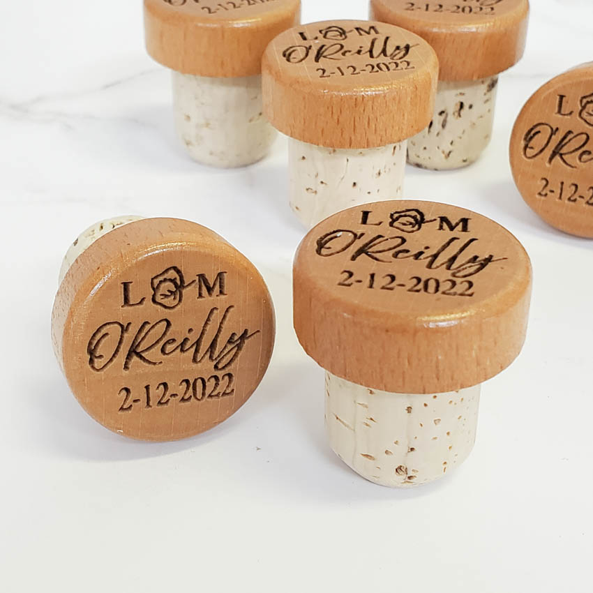 Eucalyptus Initials & Last Name Wine Stopper