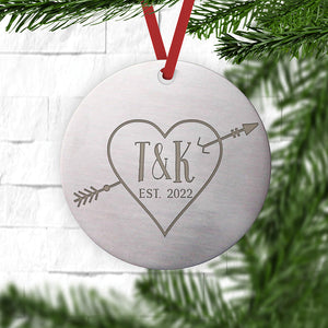 Cupid Heart Arrow Christmas Ornament