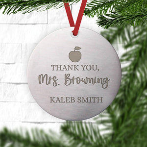 Teacher Christmas Gift - Best Teacher Ever Personalized Ornament