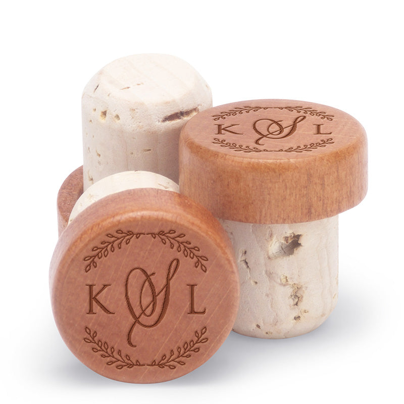 festive-wine-stoppers-monogram-wreath