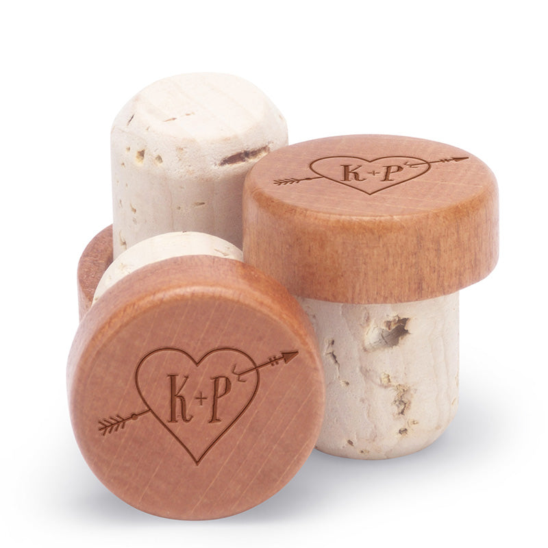 Heart with Initials Personalized Wine Stopper