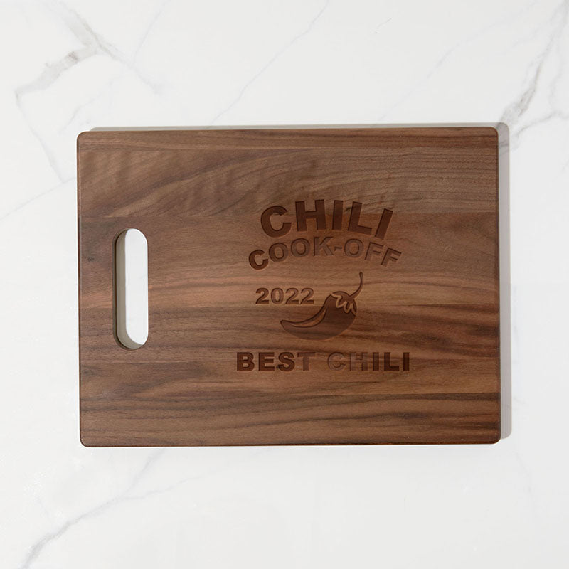 Cutting Board - Walnut Board with Handle - Medium - Personalized