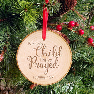 Expecting Baby Ornament - For This Child I Have Prayed