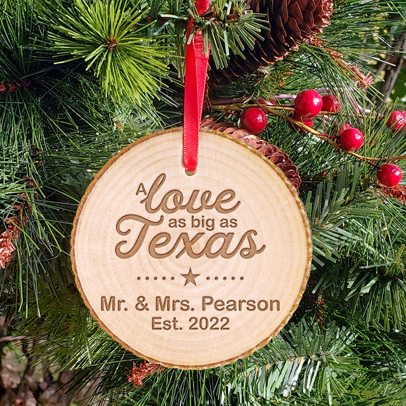 Texas Christmas Ornament - A Love as Big as Texas