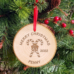 Candy Cane Merry Christmas Ornaments