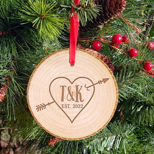 Cupid Heart Arrow Christmas Ornament