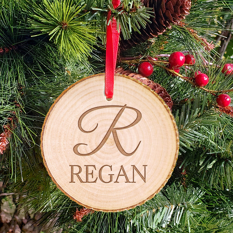 Big Monogram Christmas Ornaments with Name