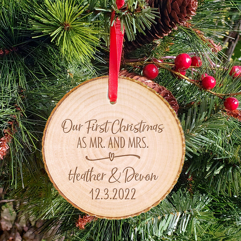 Our First Christmas as Mr. and Mrs. Ornament
