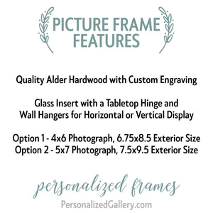 Romantic Personalized Picture Frames - Because of You - 4x6