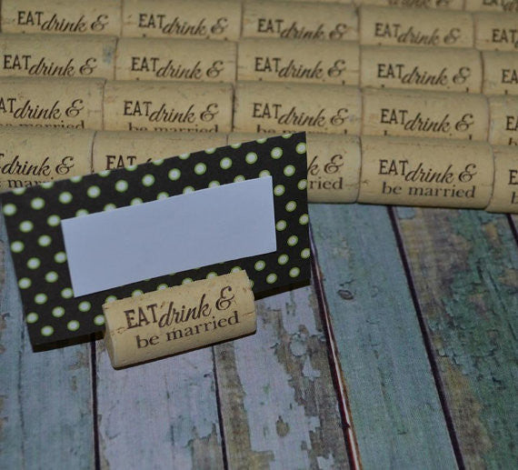 Cork Escort Card Holders Table Markers - Initial between Design - Personalized Gallery - 3
