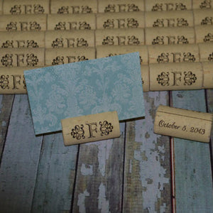 Cork Escort Card Holders Table Markers - Initial between Design - Personalized Gallery - 4