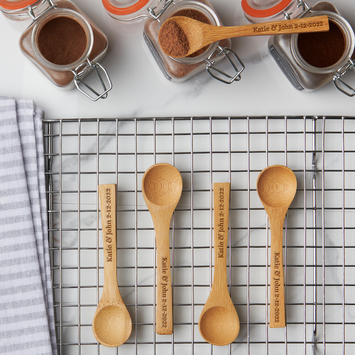 Custom Spoons Mini Personalized Mini Bamboo Spoon - Personalized Gallery