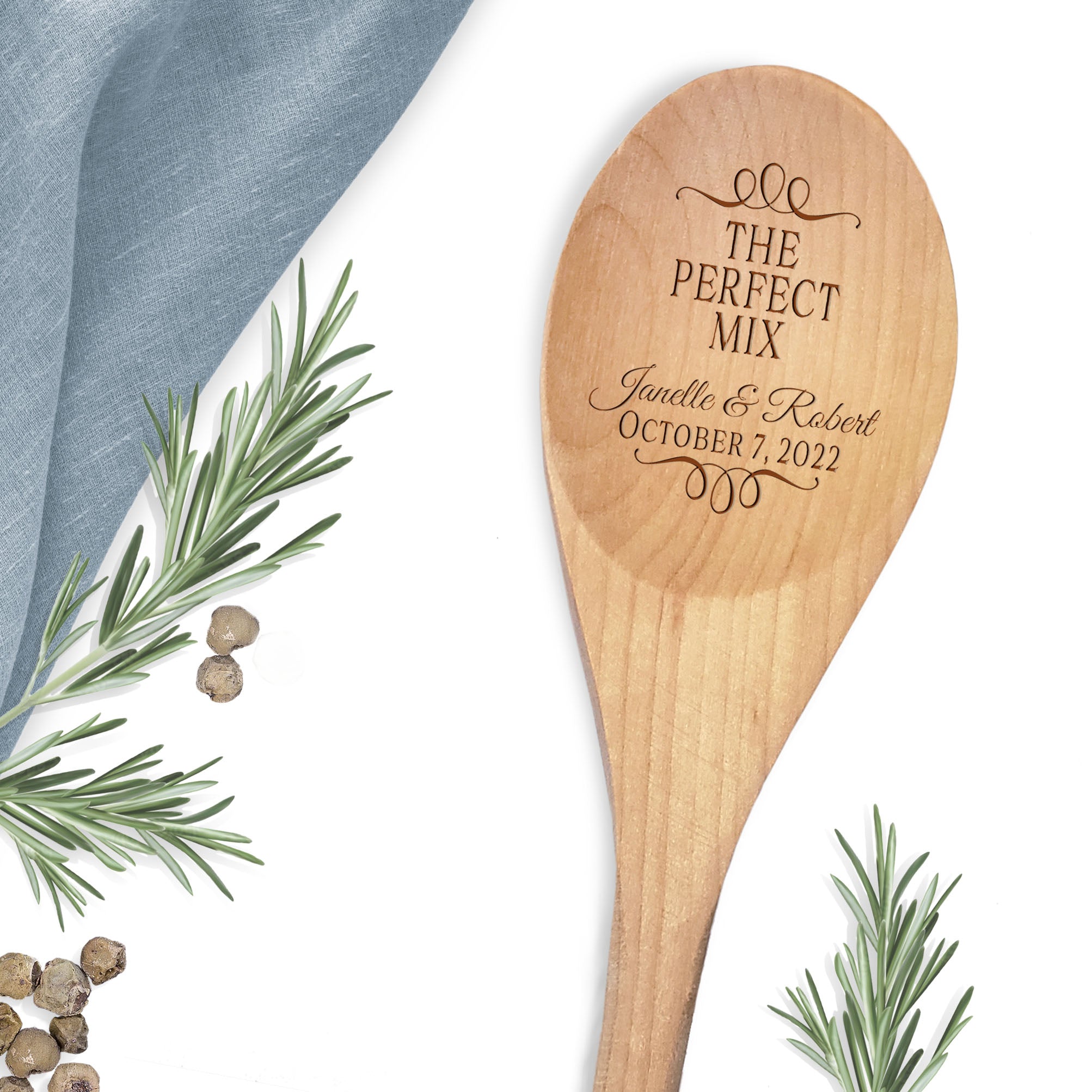 Personalized Wedding Gift Wooden Spoons, Kitchen Bridal Shower