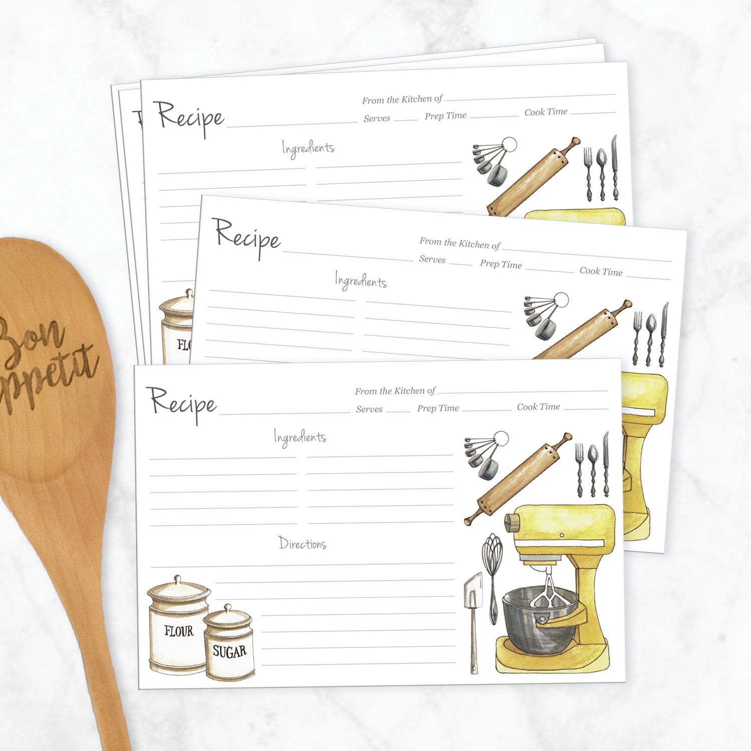 Personalized Recipe Cards - Farmhouse Kitchen