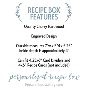 Wooden Recipe Box For Couples