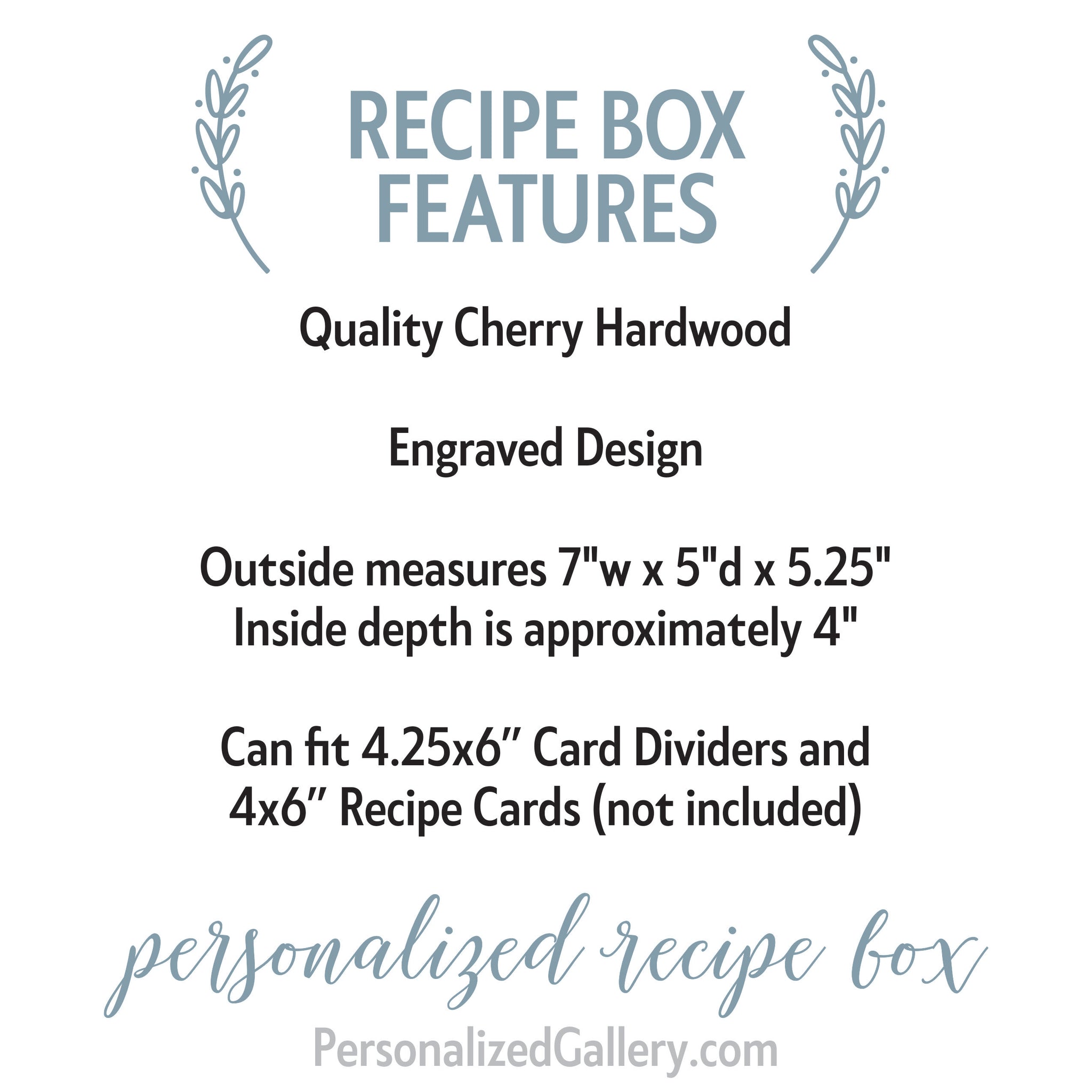 Wooden Heirloom Recipe Box with Dividers and Cards - Kitchen Recipe St –  WoodPresentStudio