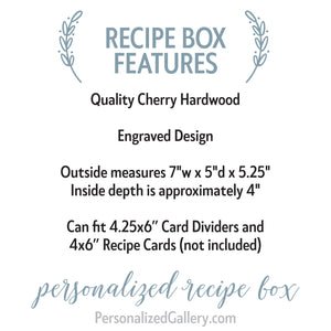 Heart Arrow Engraved Recipe Box