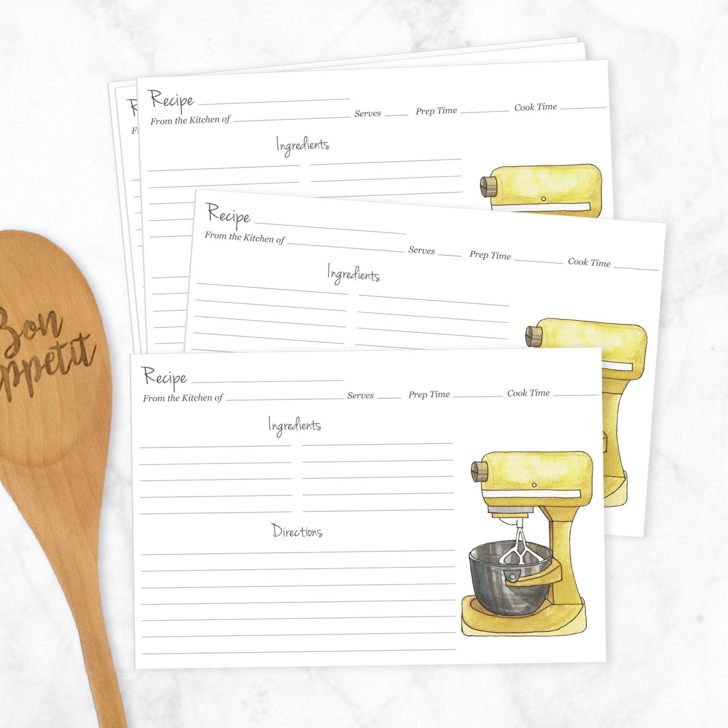 Stand Mixer Recipe Cards