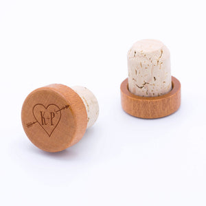 Heart with Initials Personalized Wine Stopper